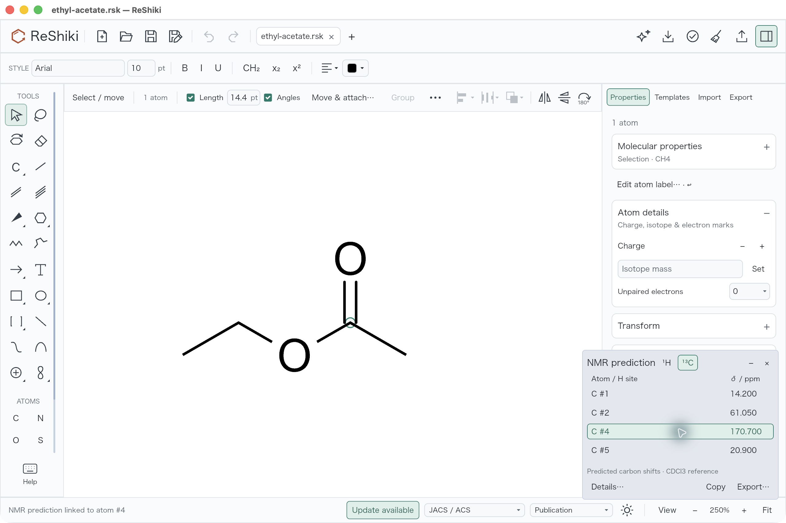 Carbon row selects the original carbonyl atom