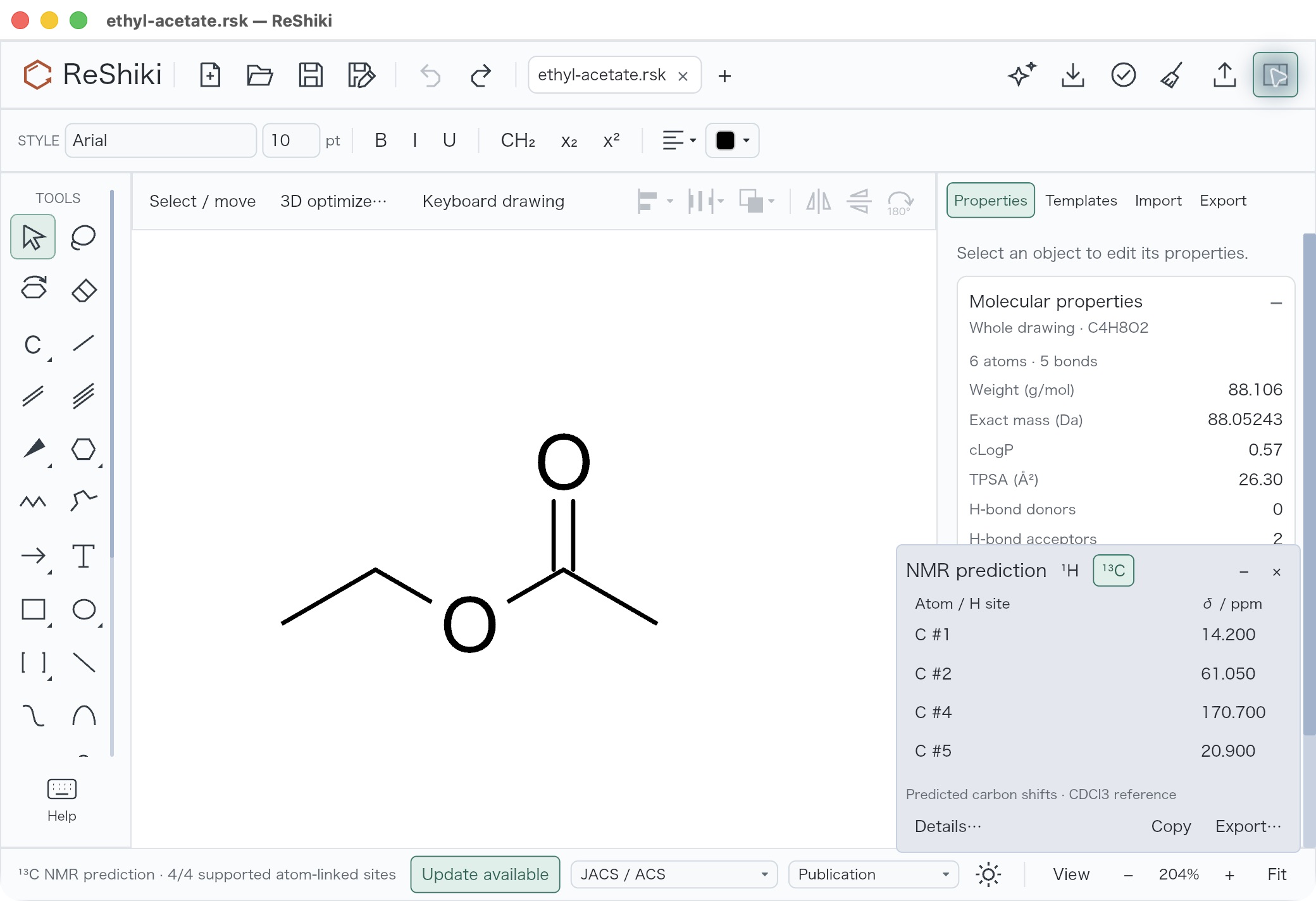 Four carbon rows at the native minimum with inspector