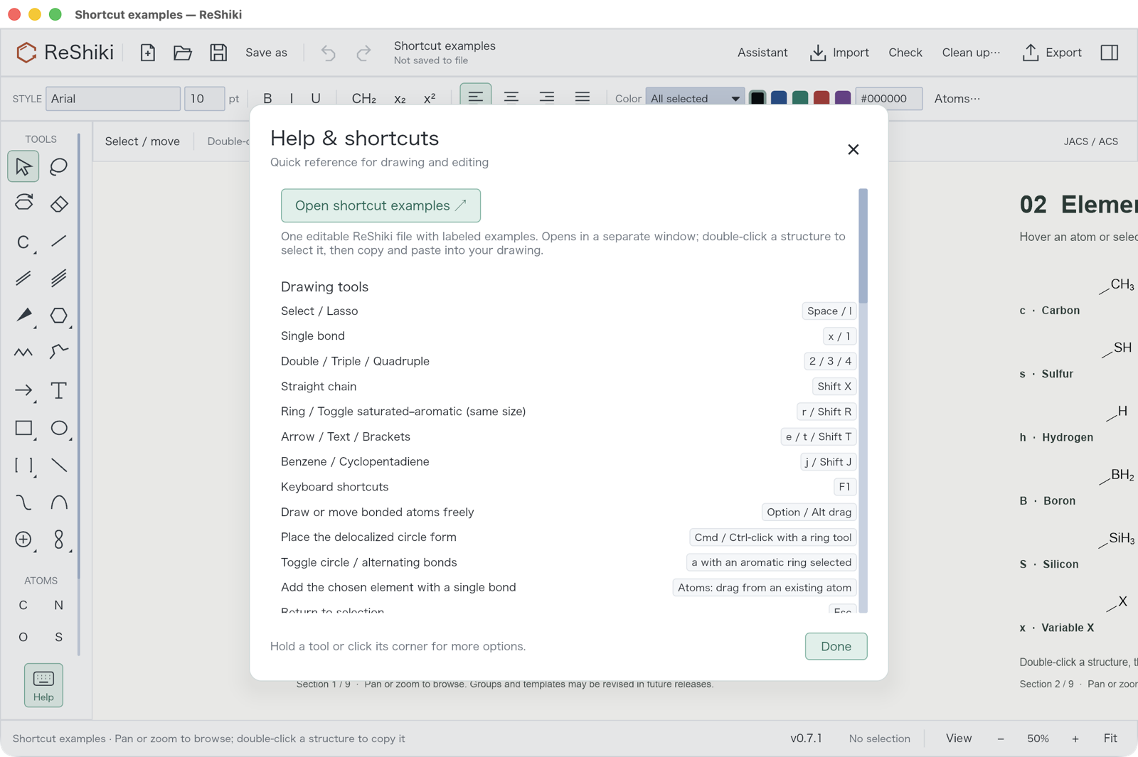 Help with the editable shortcut reference
