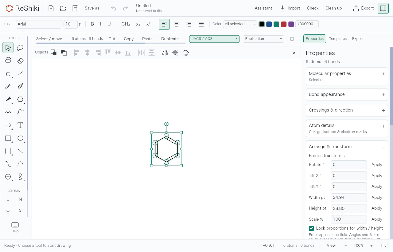 Before: the Arrange & transform section with an Apply button beside every field and notes below them.